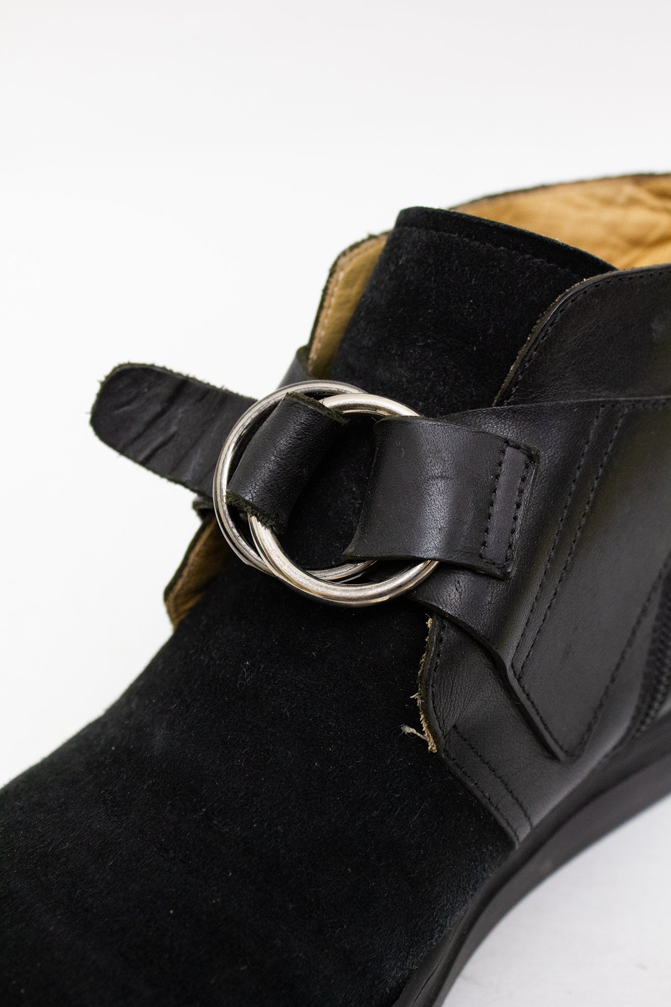 MM6 Maison Margiela zwarte leren/ suède gymp laarsjes