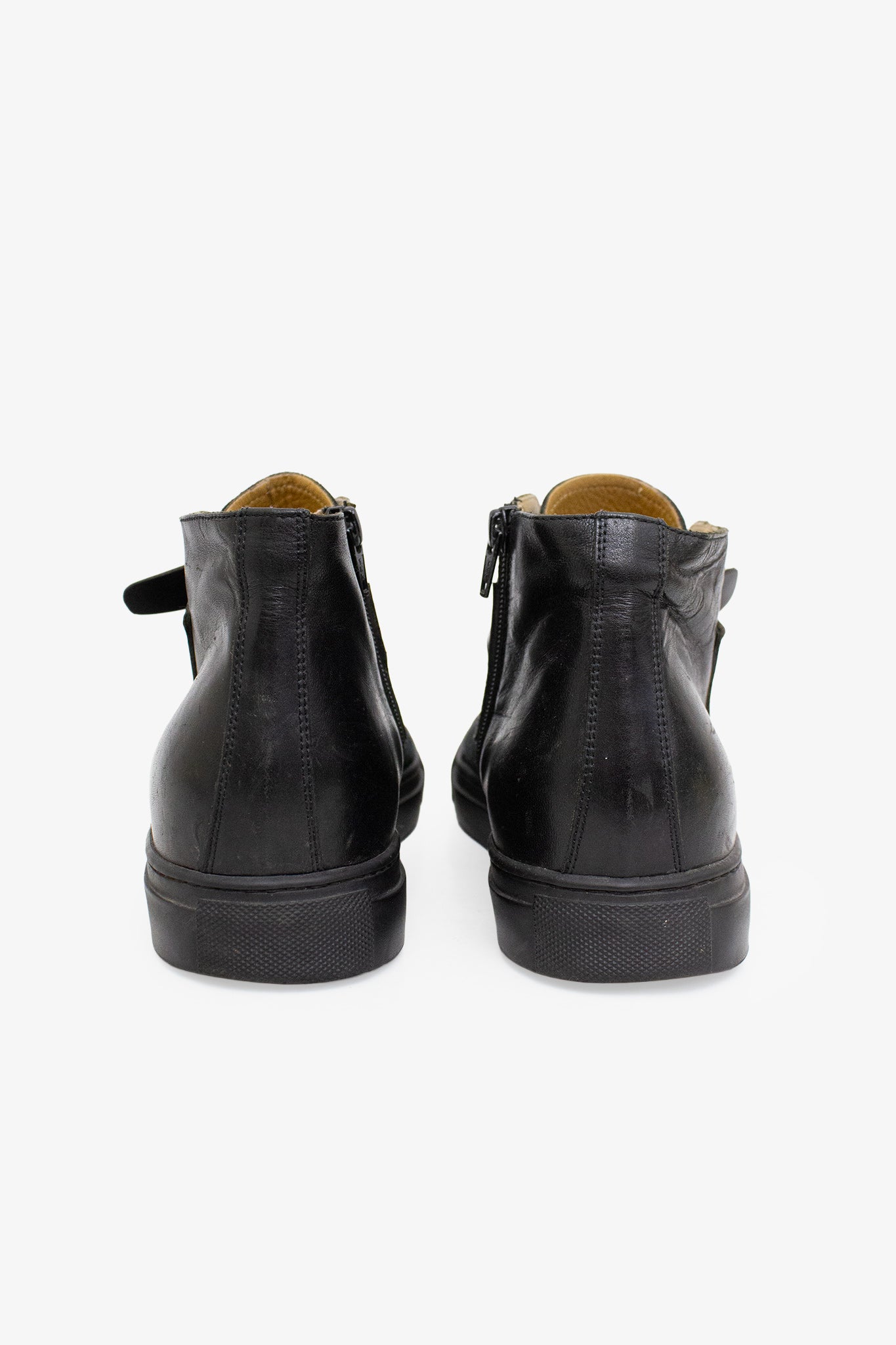 MM6 Maison Margiela zwarte leren/ suède gymp laarsjes