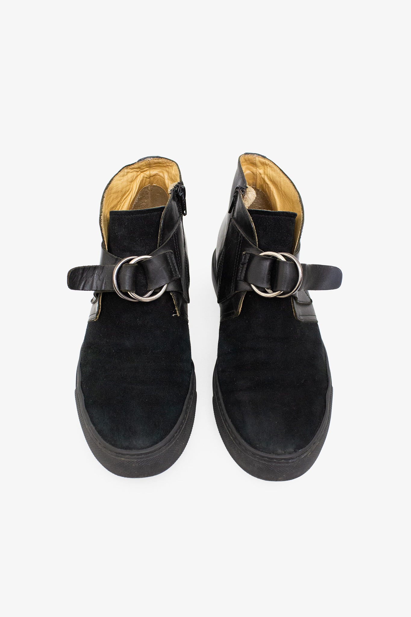 MM6 Maison Margiela zwarte leren/ suède gymp laarsjes