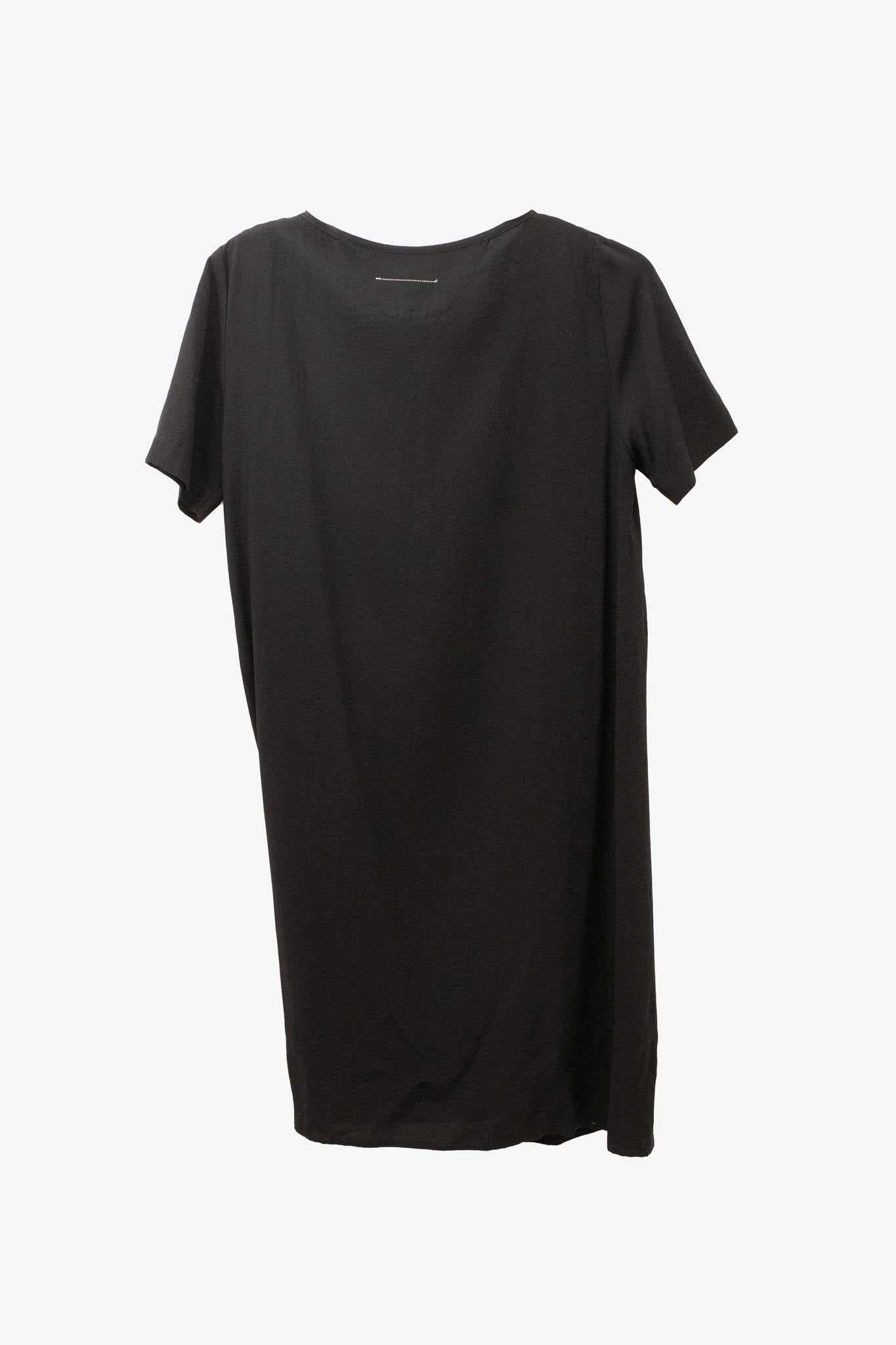 MM6 Maison Margiela FW11 zwarte jurk met gevouwen plooi