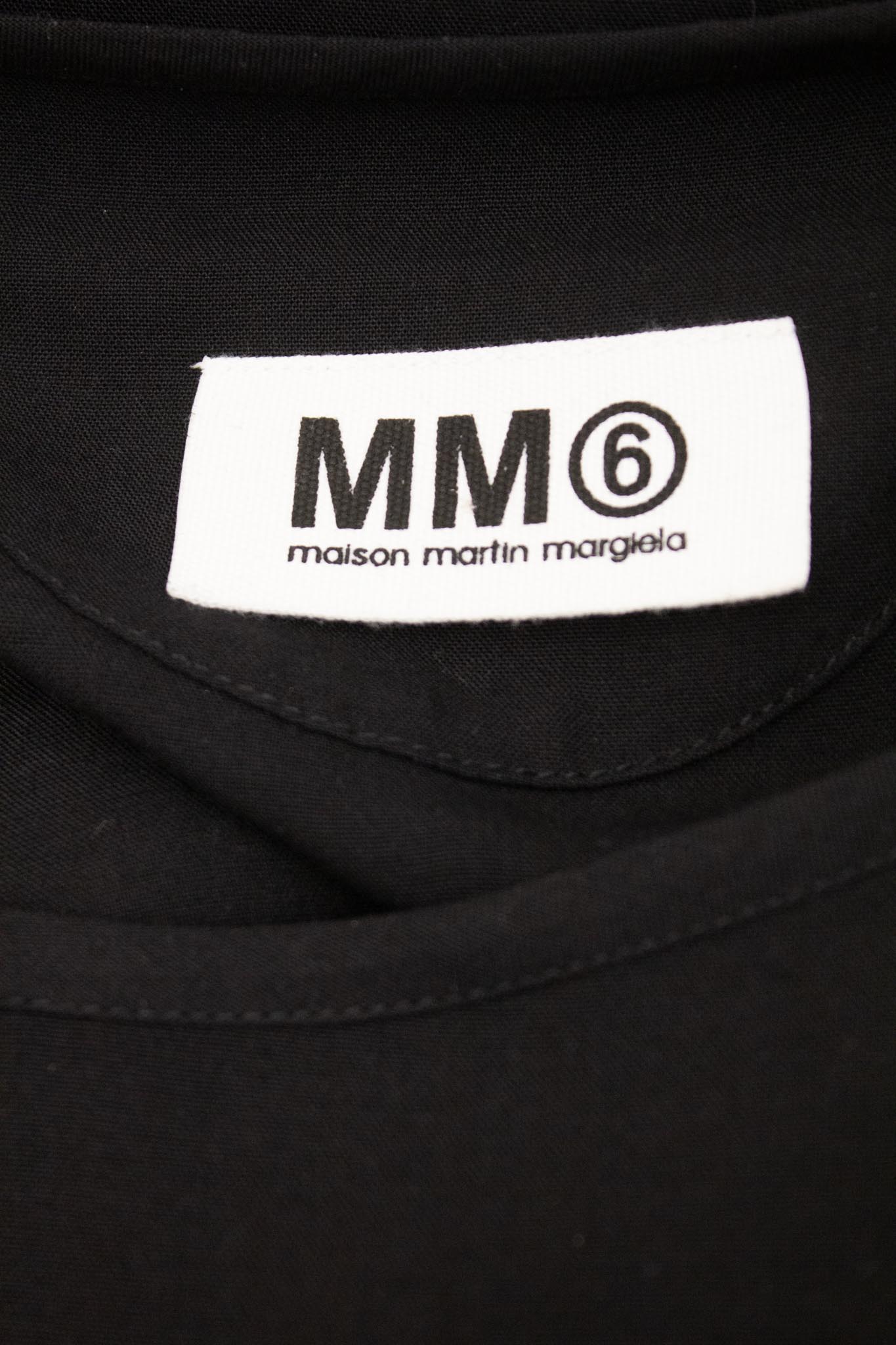 MM6 Maison Margiela FW11 zwarte jurk met gevouwen plooi