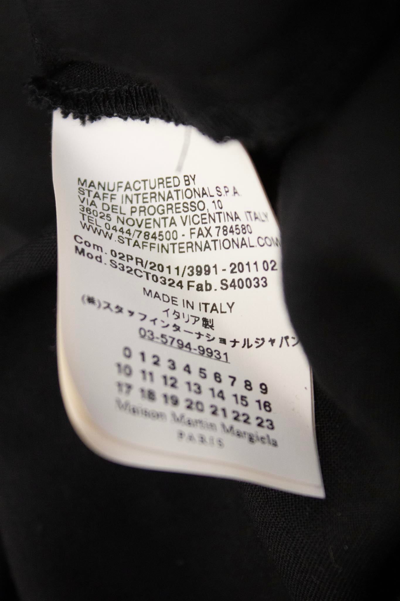 MM6 Maison Margiela FW11 zwarte jurk met gevouwen plooi