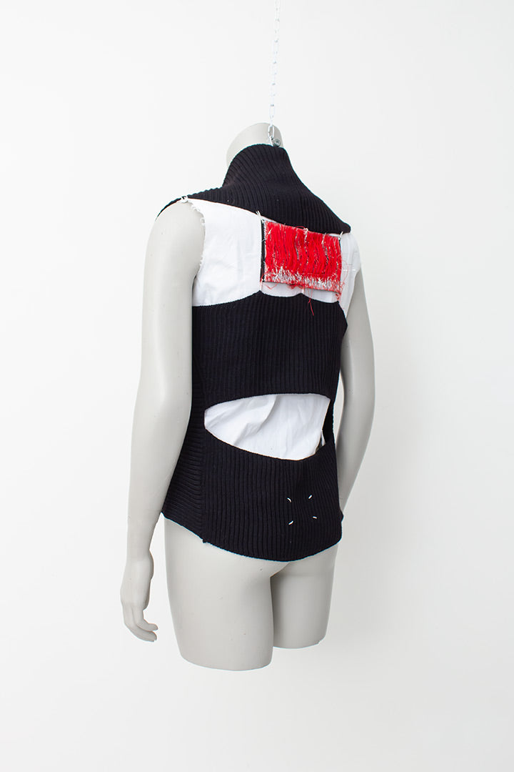 Maison Martin Margiela Modèle Déposé zwart gebreid vest 2004