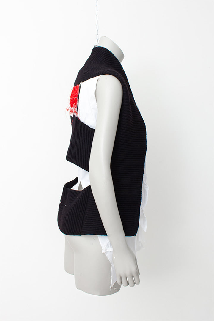 Maison Martin Margiela Modèle Déposé zwart gebreid vest 2004