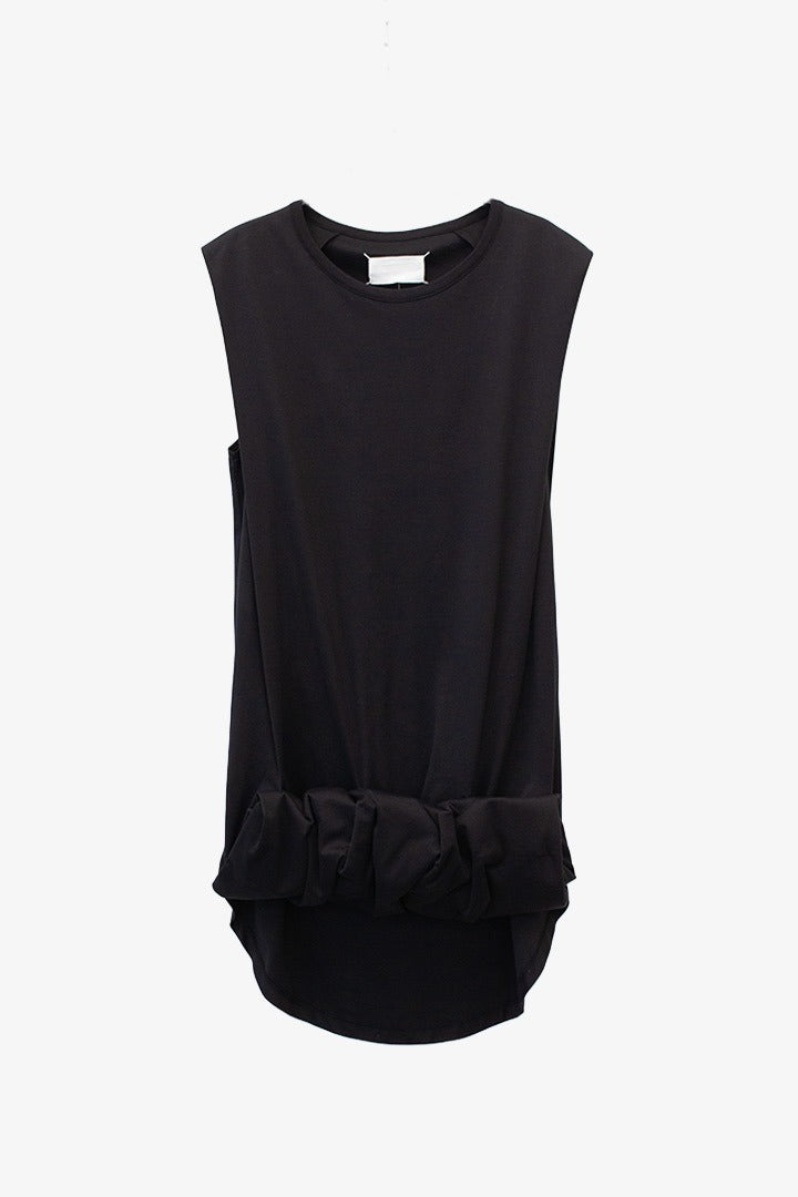 Margiela white label SS10 mouwloze jurk met 3D gepoft detail