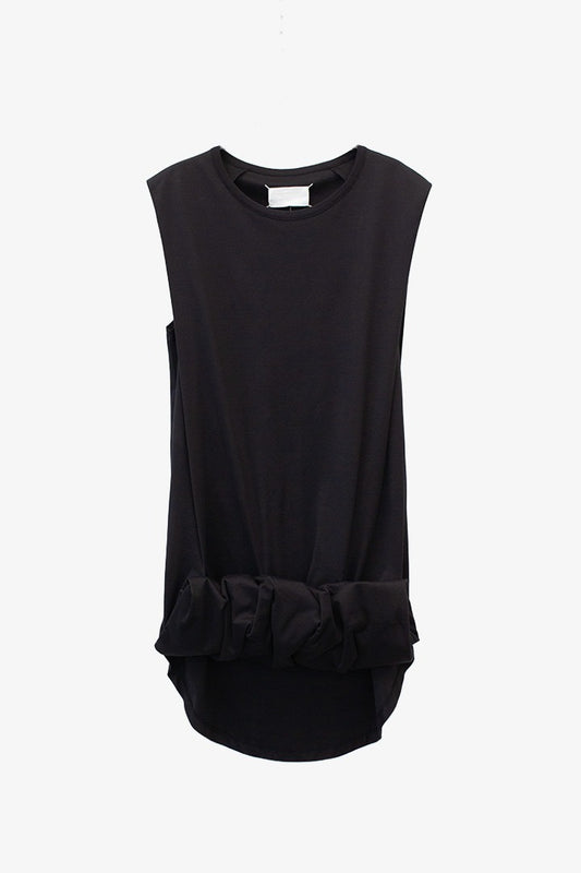 Margiela white label SS10 mouwloze jurk met 3D gepoft detail