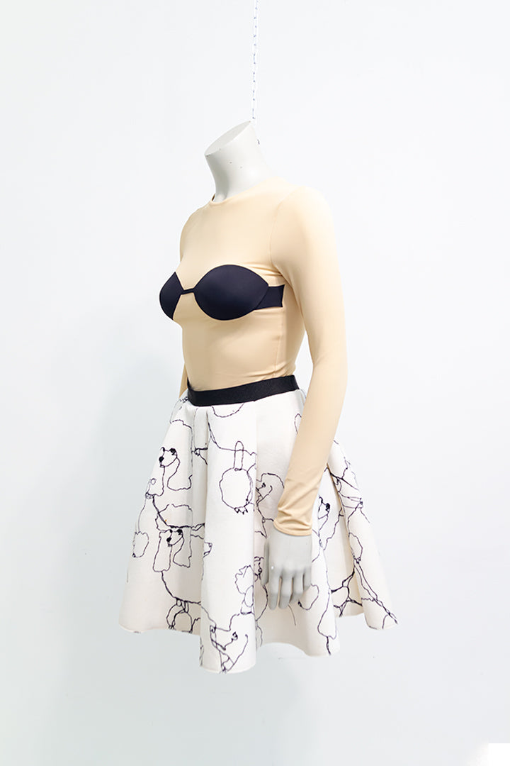 Margiela x H&M nude body met zwarte beha