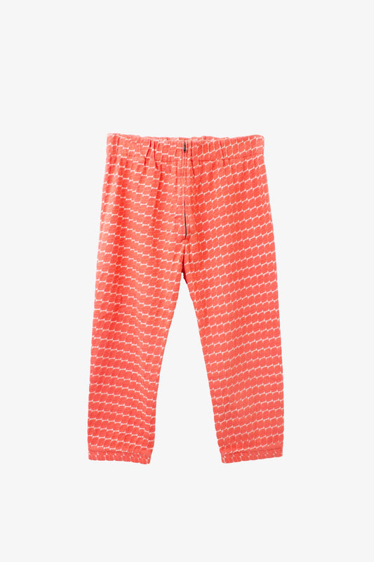 Marni zalmroze witte broek met textuur print
