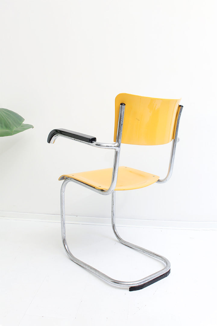 Mart Stam x Thonet B43/1F vintage buisstoel geel