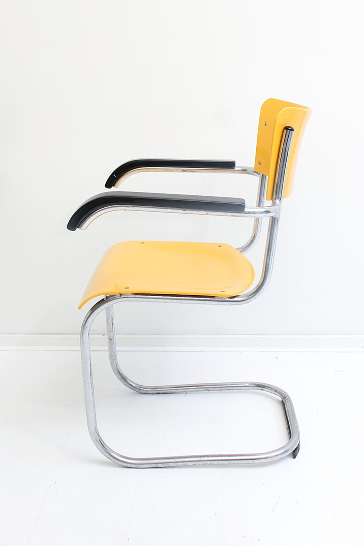 Mart Stam x Thonet B43/1F vintage buisstoel geel