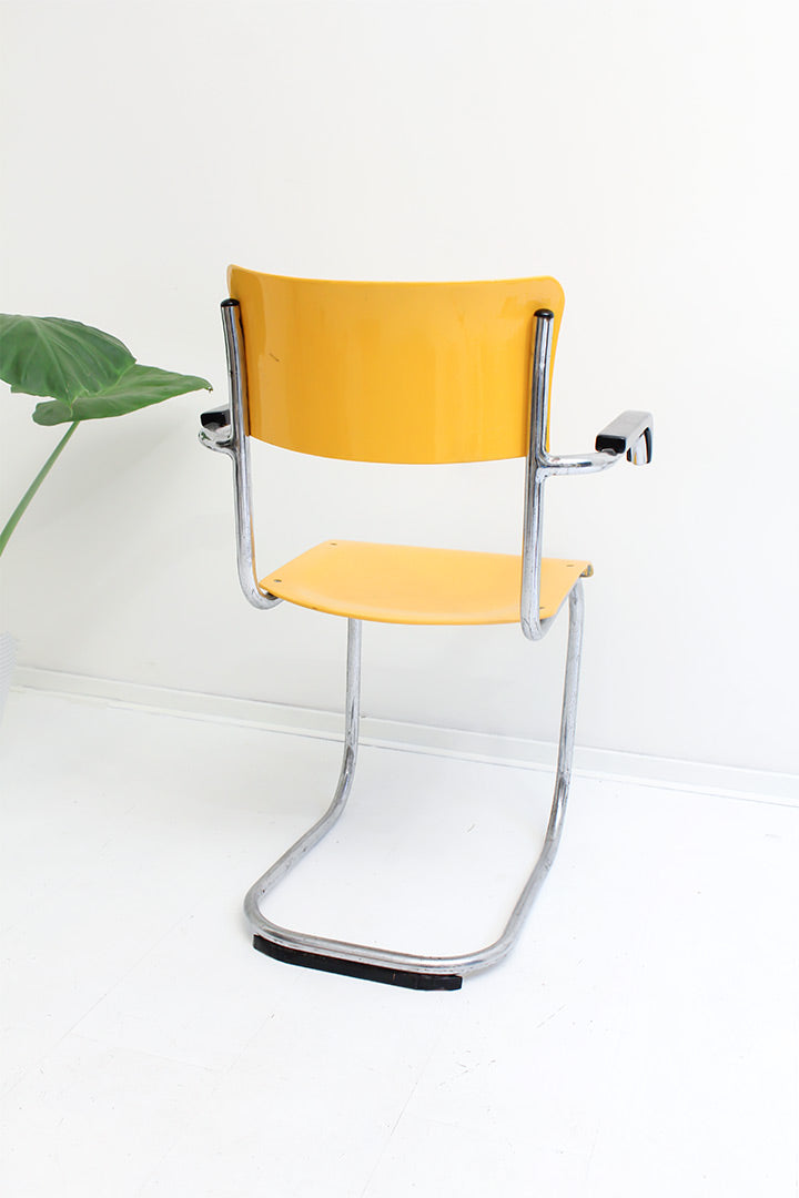 Mart Stam x Thonet B43/1F vintage buisstoel geel