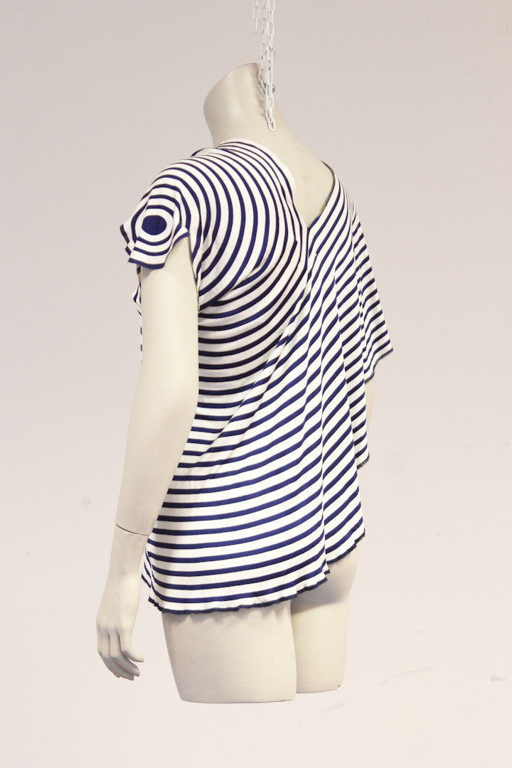 Martin Margiela gestreepte zijde cirkel top