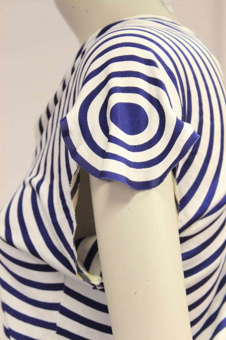 Martin Margiela gestreepte zijde cirkel top