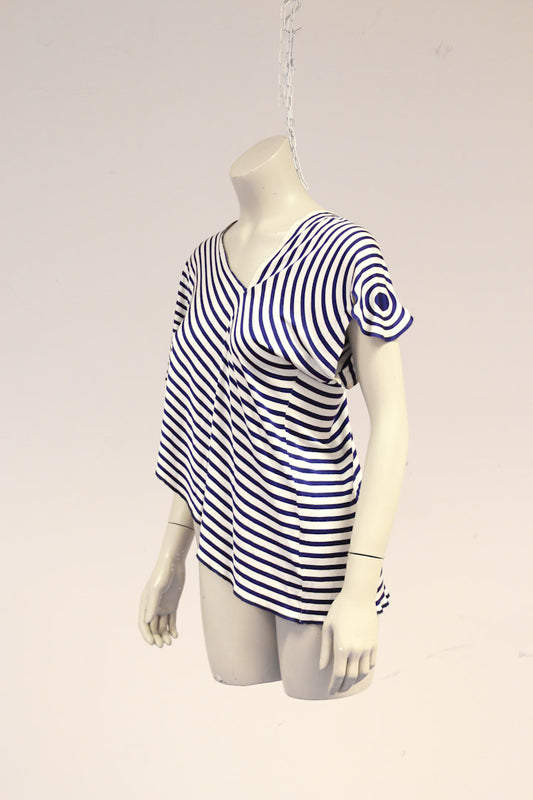 Martin Margiela gestreepte zijde cirkel top