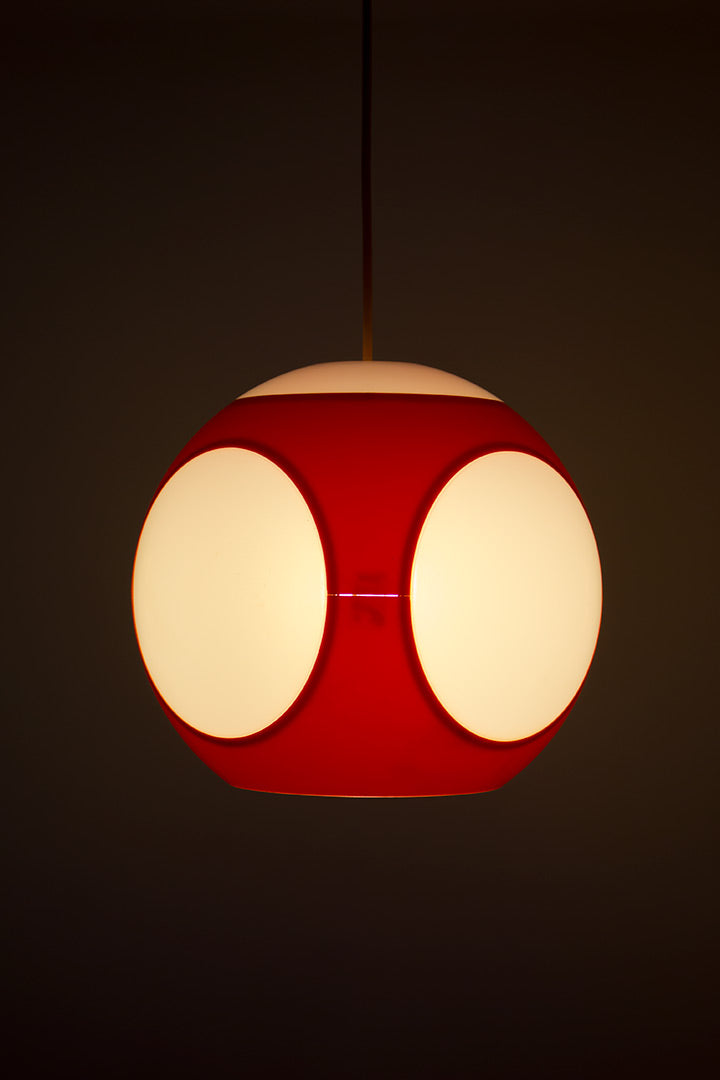 Massive Luigi Colani lamp Space Age Rood