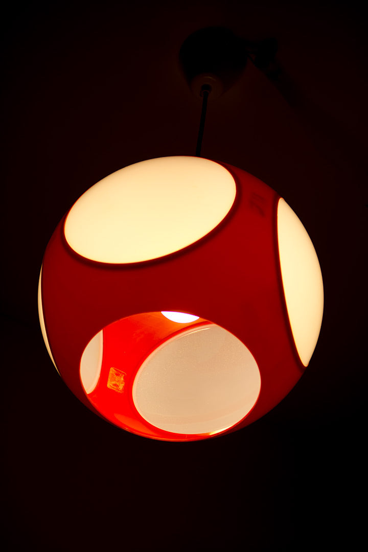 Massive Luigi Colani lamp Space Age Rood