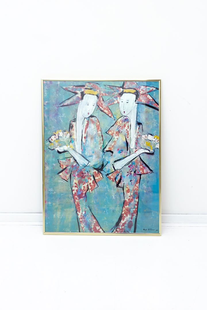 Maya Wildevuur zeefdruk Troefkaart II 1993 ingelijst