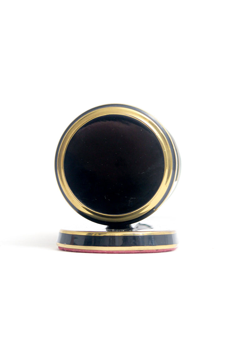 Messing Kohler flipklok jaren 60 zwart Art Deco stijl