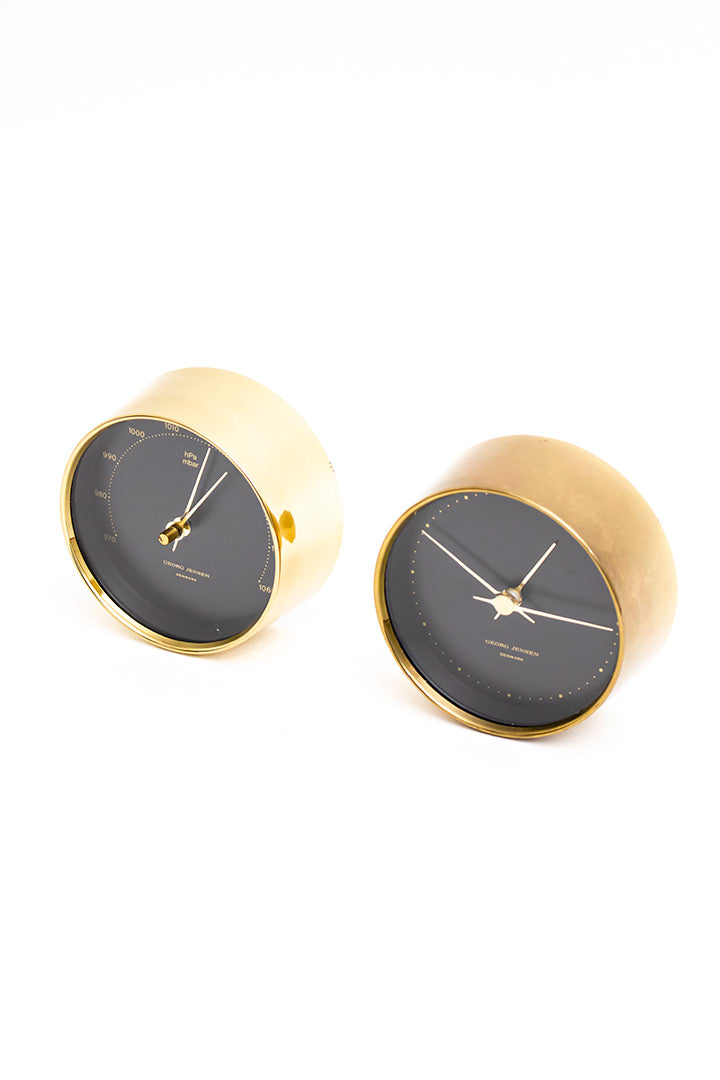 Messing wandklok en barometer Georg Jensen Denmark