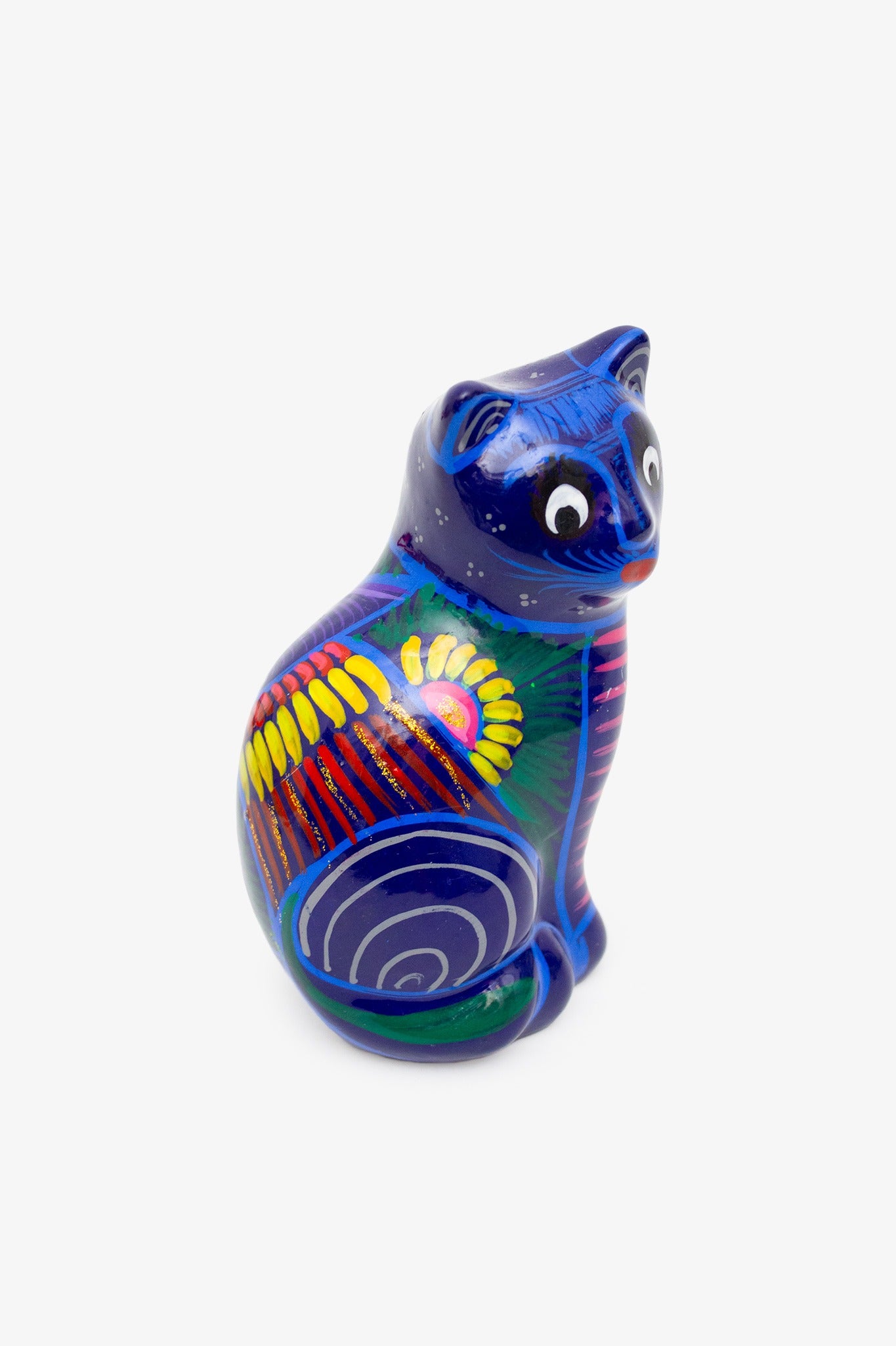 Mexicaans handbeschilderd Talavera katten beeldje 