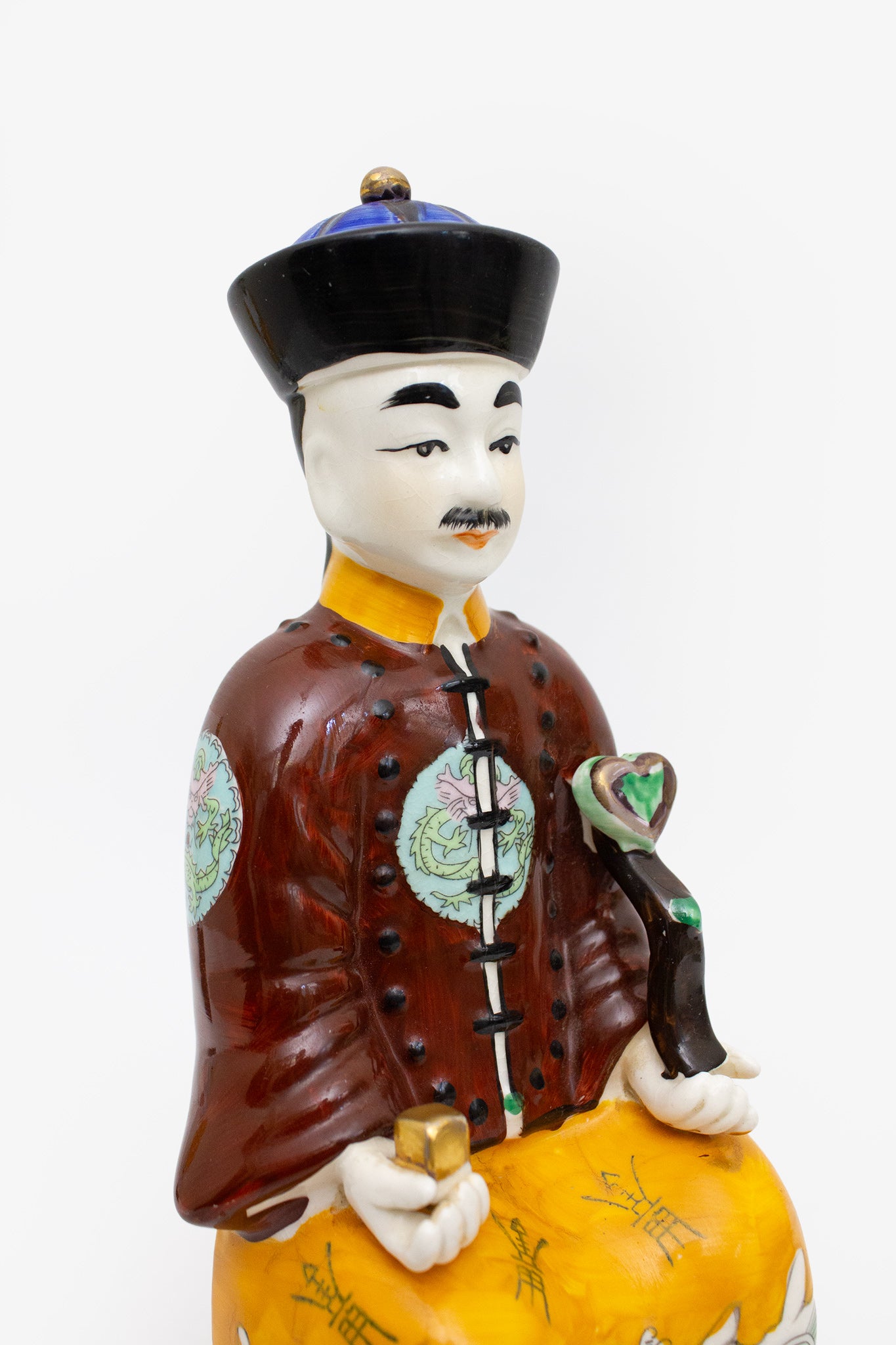 Mid-Century chinees porseleinen beeld Fujian Club keizer