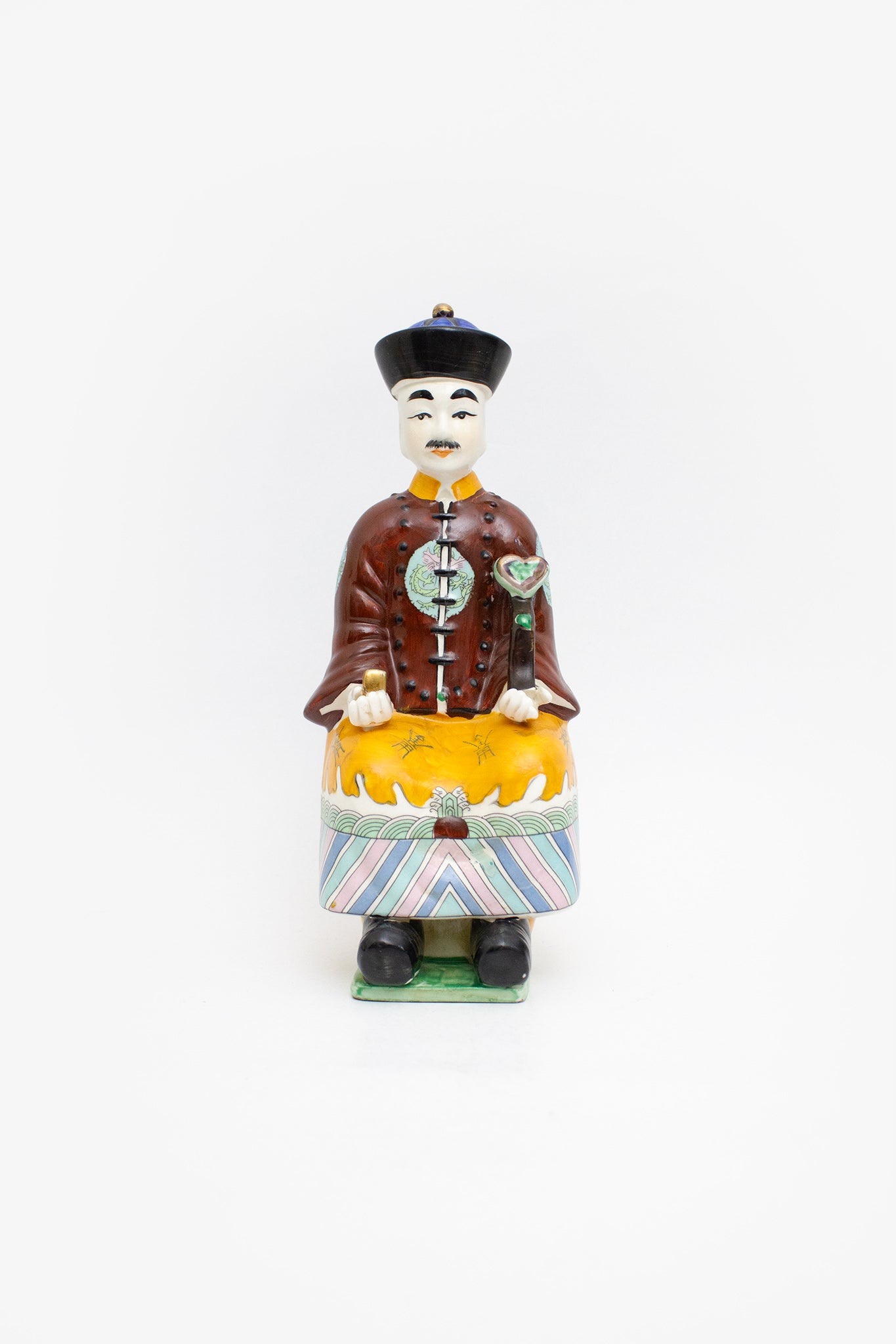 Mid-Century chinees porseleinen beeld Fujian Club keizer