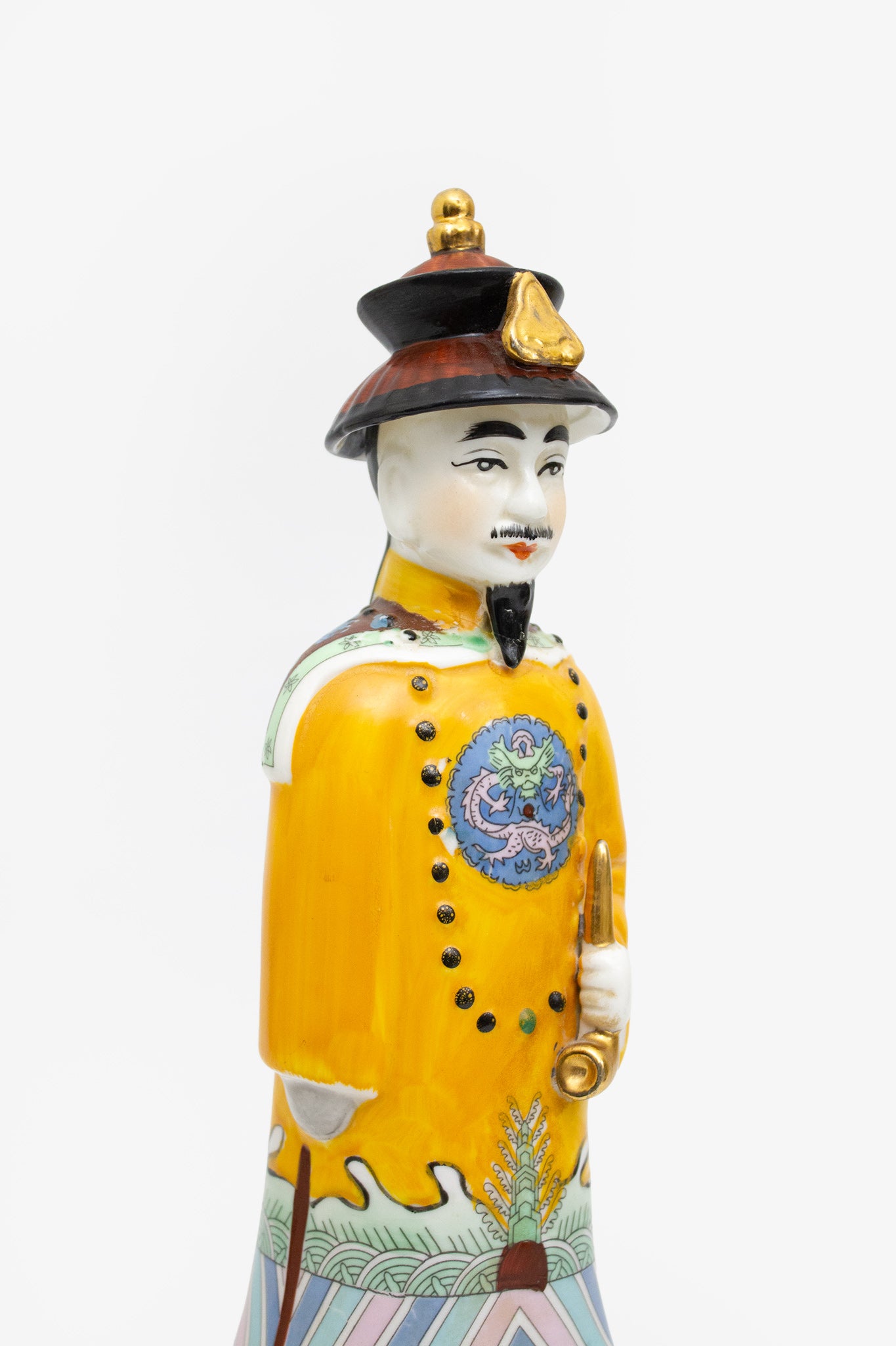 Mid-Century chinees porseleinen beeld Fujian Club keizer