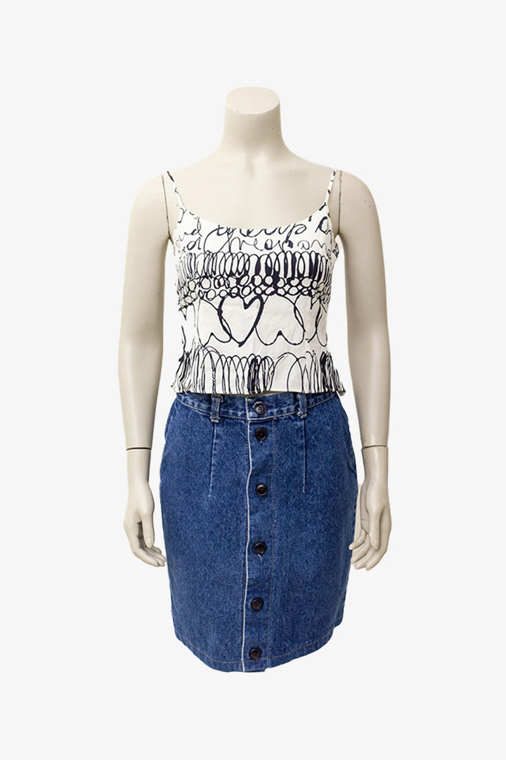 Moschino crop-top wit met zwarte hartjes Cheap & Chic