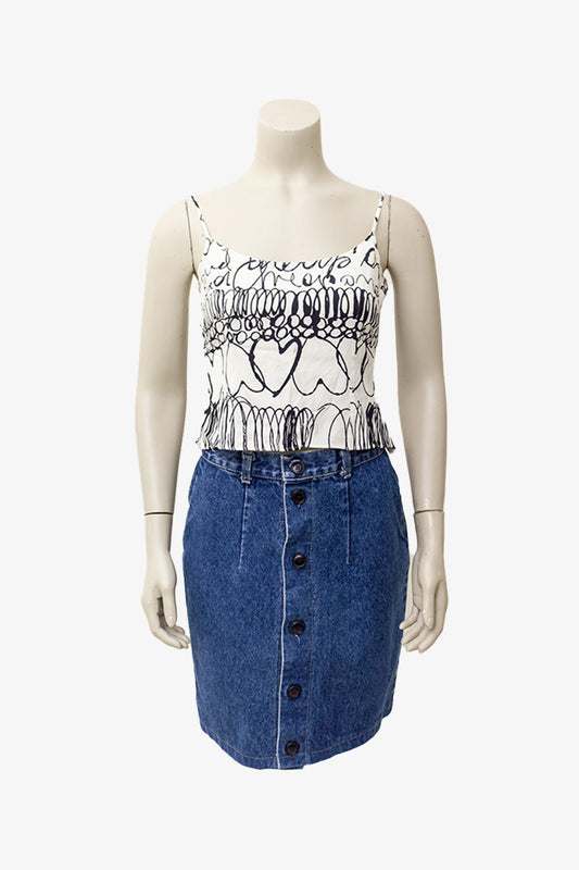 Moschino crop-top wit met zwarte hartjes Cheap & Chic