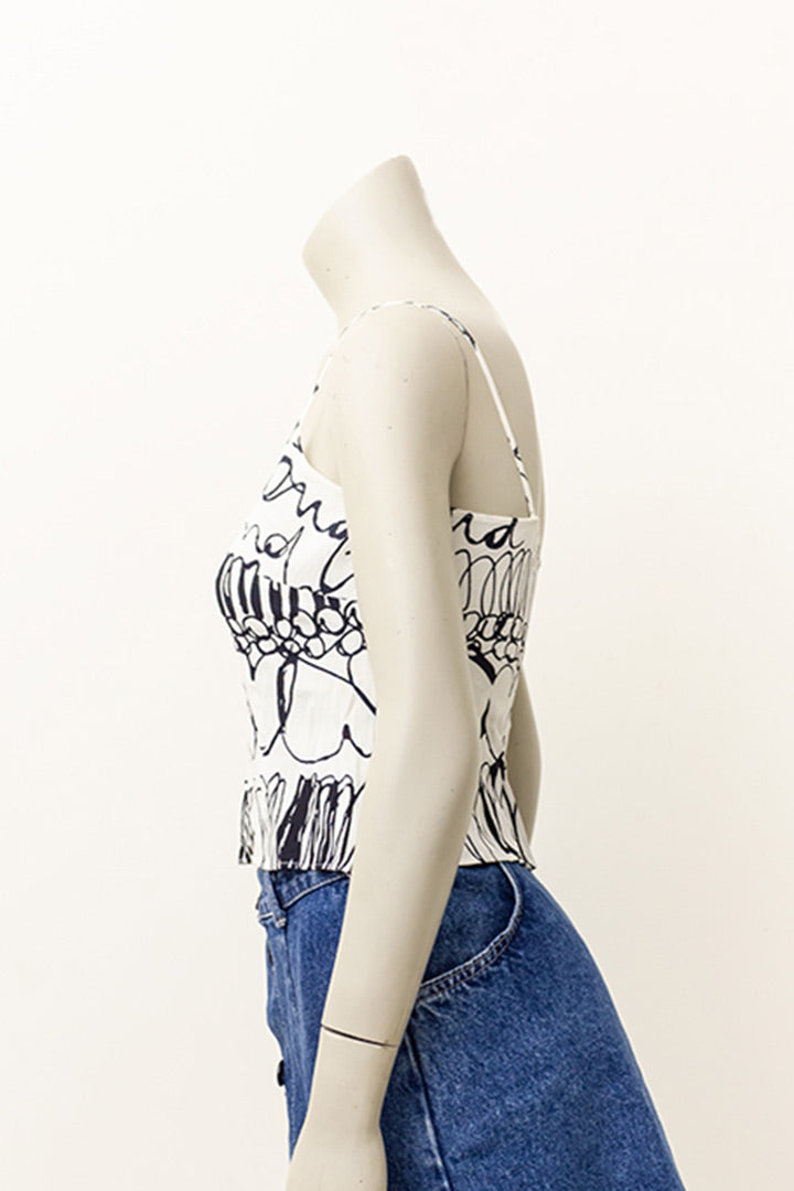 Moschino crop-top wit met zwarte hartjes Cheap & Chic