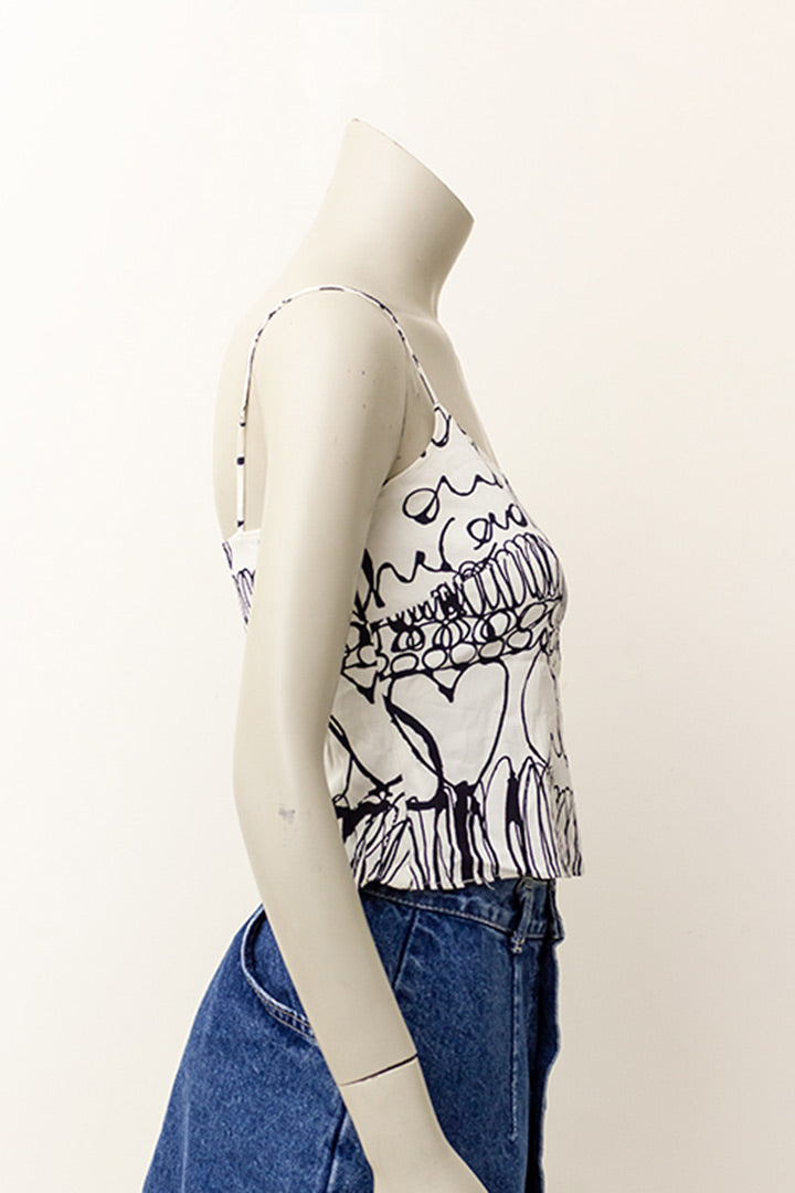 Moschino crop-top wit met zwarte hartjes Cheap & Chic