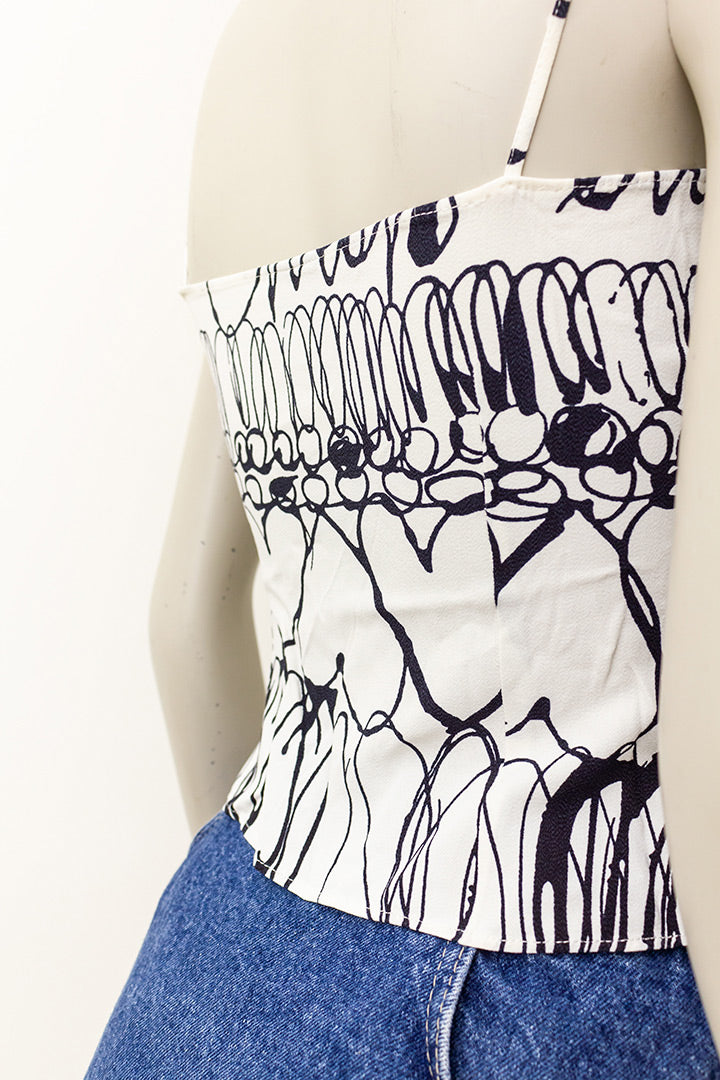 Moschino crop-top wit met zwarte hartjes Cheap & Chic