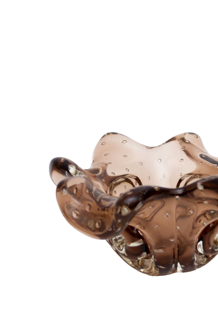 Murano Bullicante vintage paarse glazen schaal
