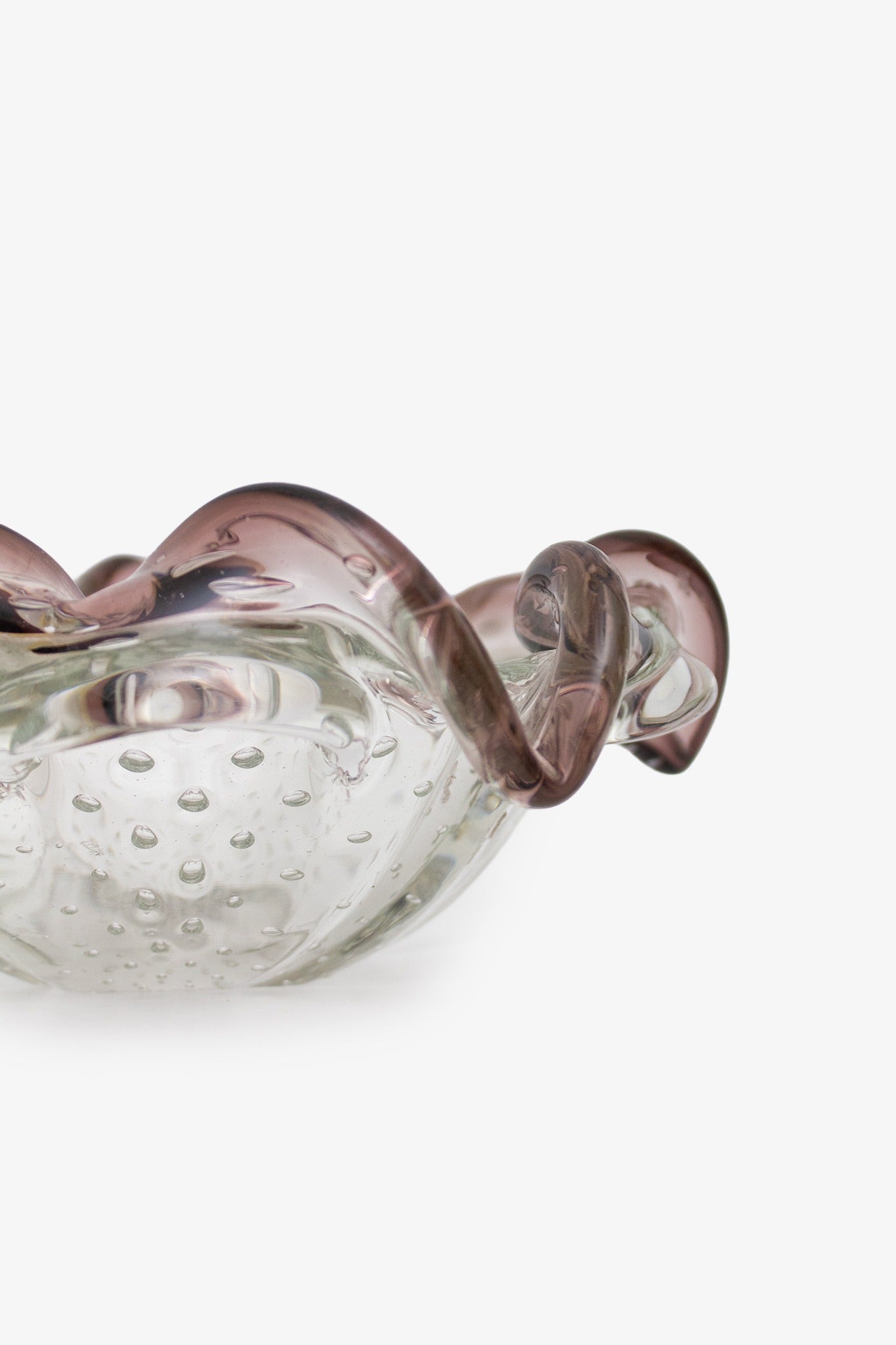 Murano Bullicante schaaltje met paarse rand