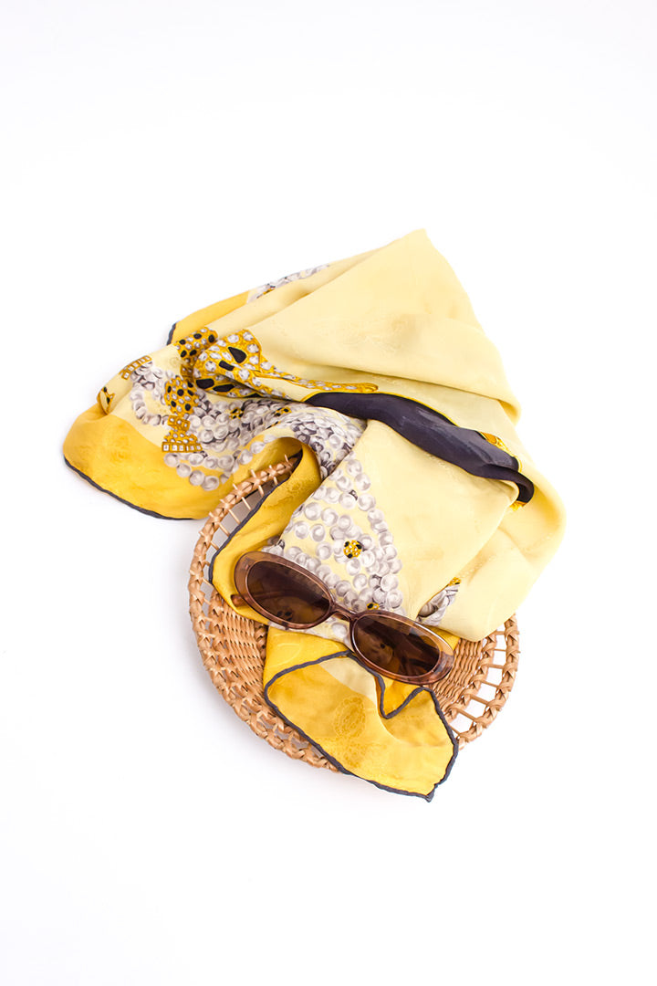 Must de Cartier vintage zijden shawl met luipaard