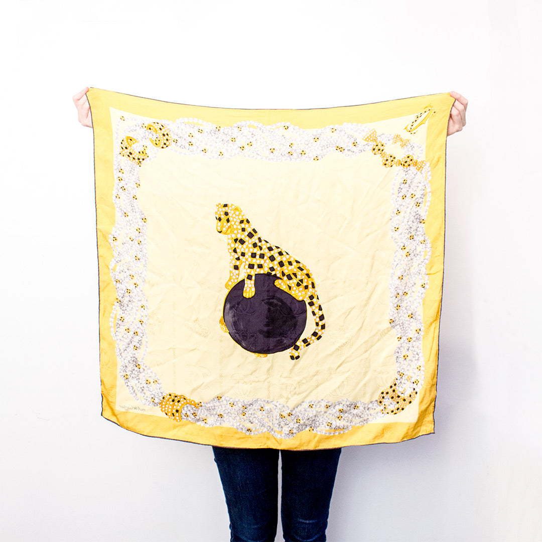 Must de Cartier vintage zijden shawl met luipaard