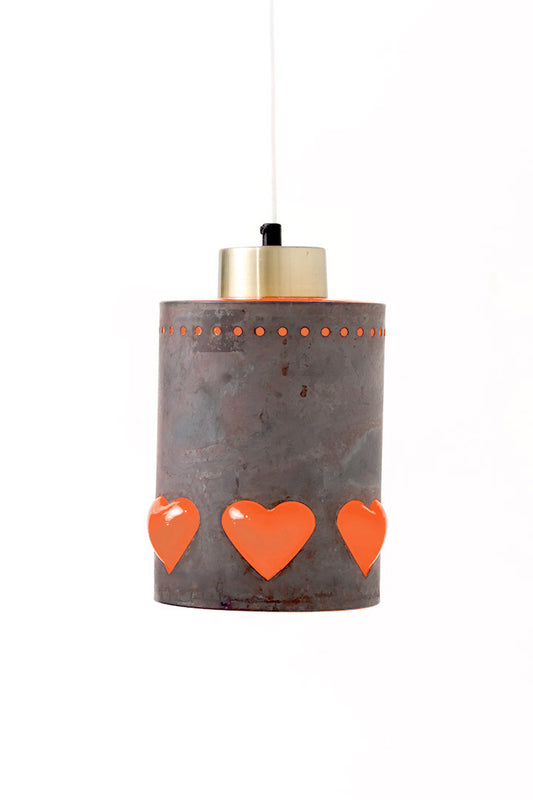 Brutalist Scandinavische vintage hartjes lamp