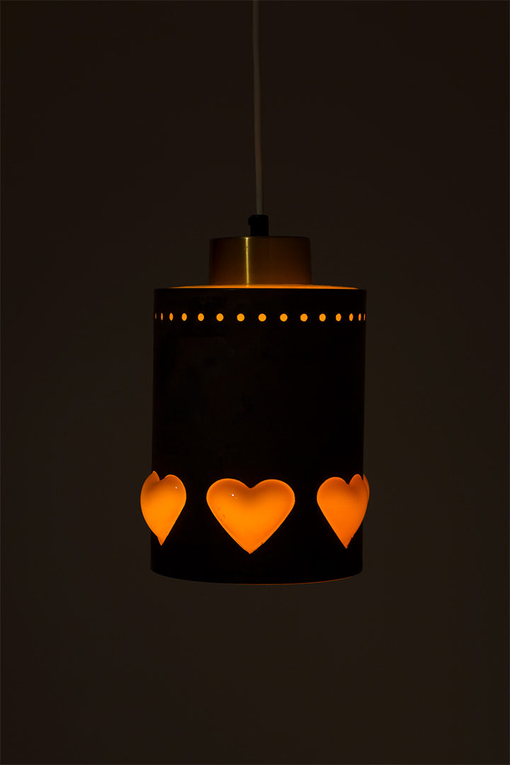 Brutalist Scandinavische vintage hartjes lamp