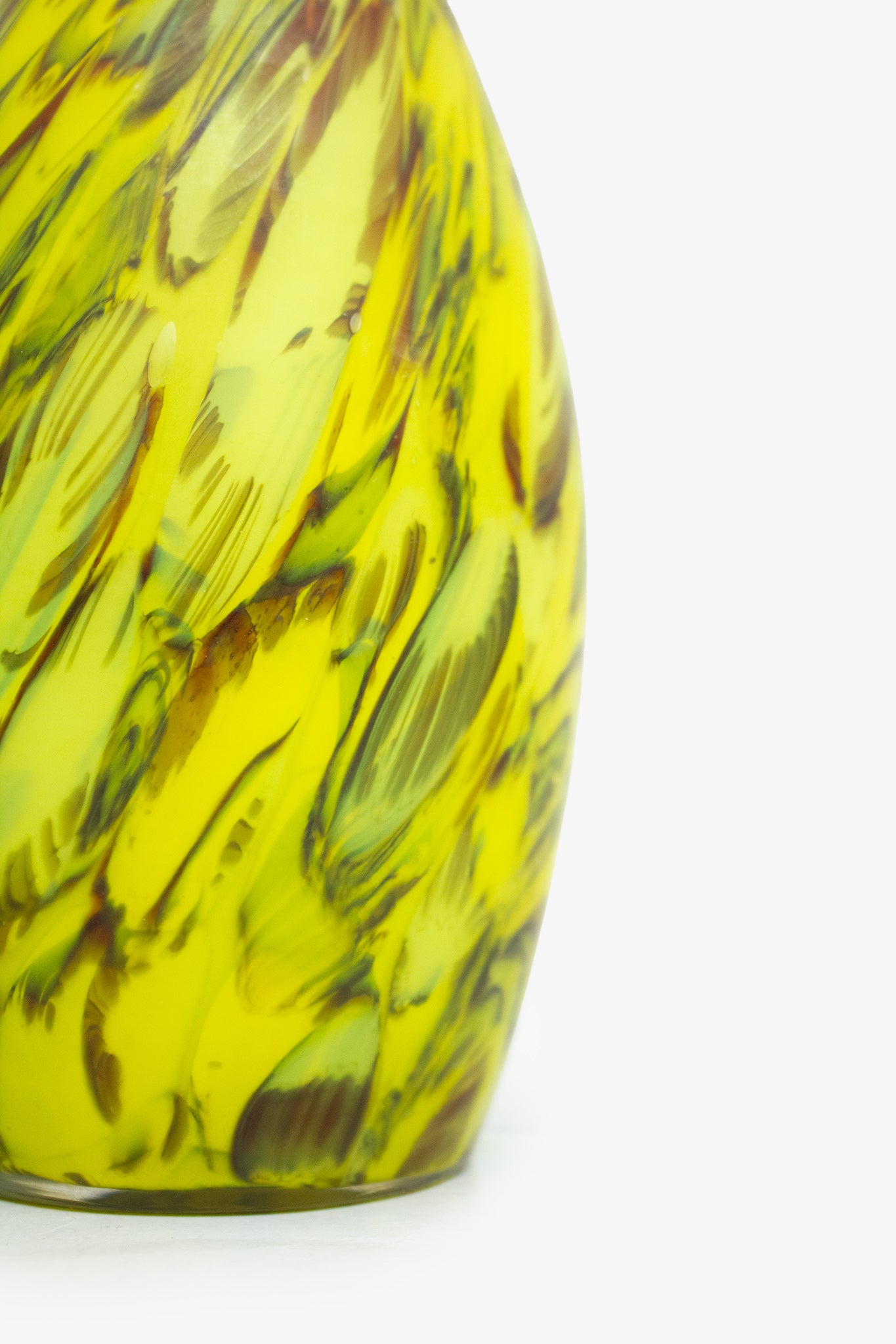 Gele vintage Art Glass vaas