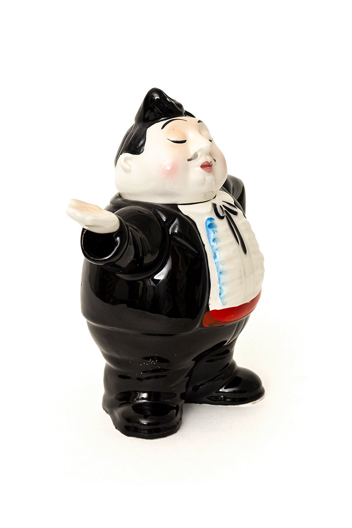Novelty theepot in de vorm van een ober - Roy Simpson voor J. Luber