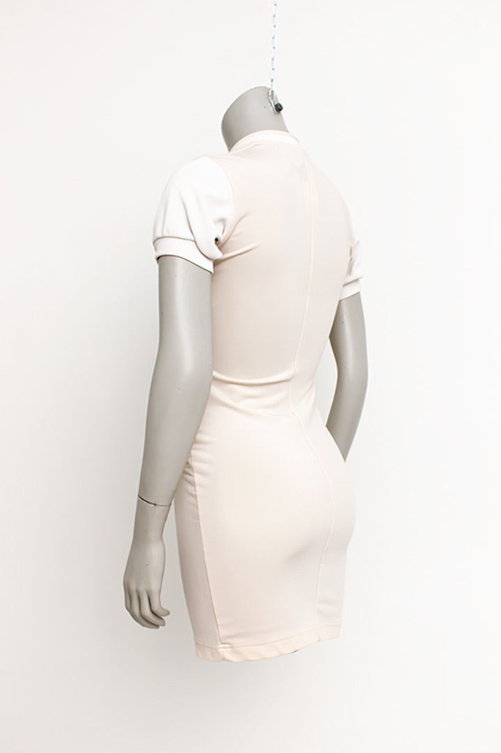 Nude kleurige jurk Marithé + Francois Girbaud