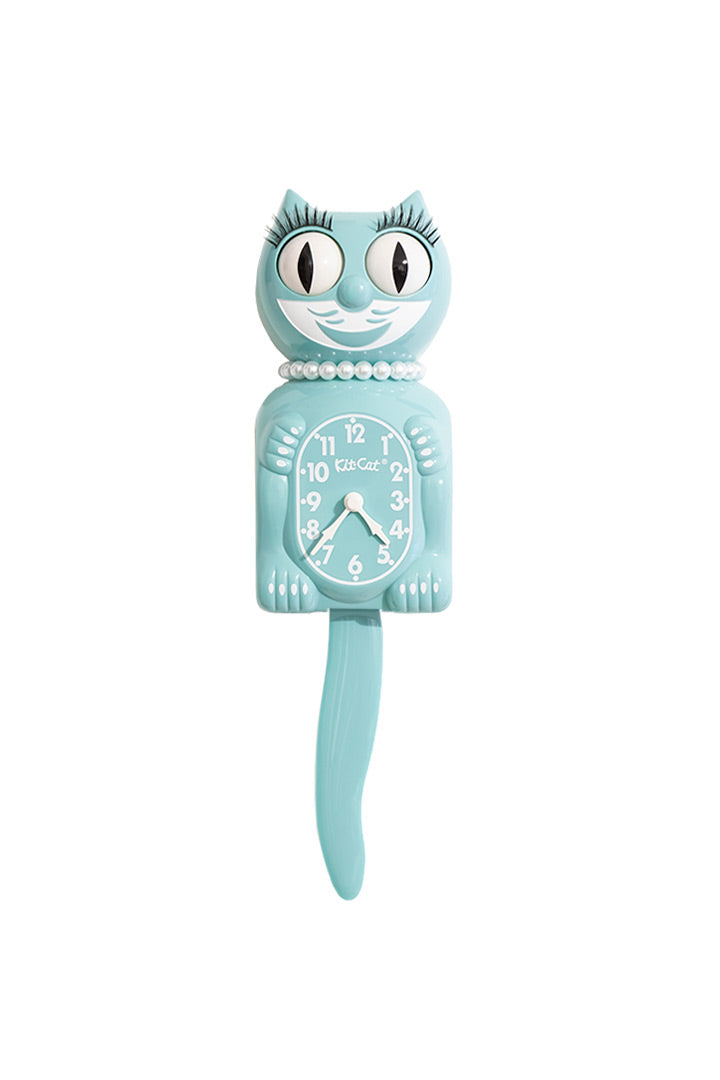 Ocean Waves Lady Kit-Cat mintgroene retro klok