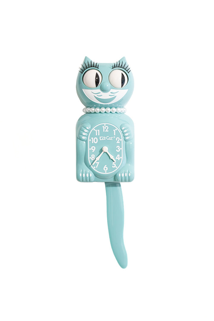 Ocean Waves Lady Kit-Cat mintgroene retro klok