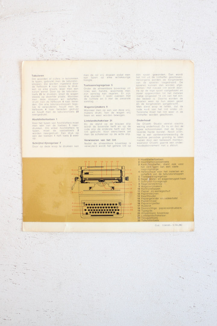Olivetti Studio 45 turquoise typemachine
