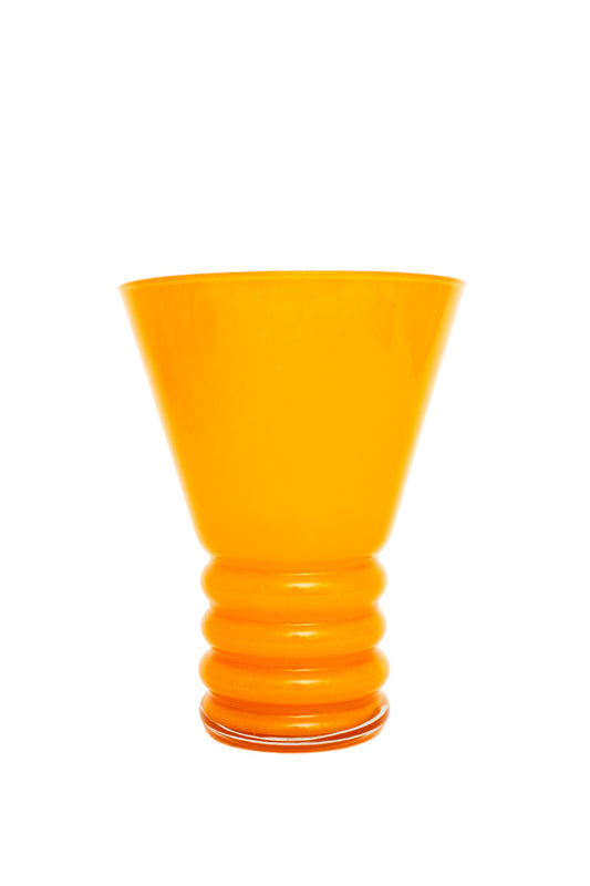 Oranje kristallen 70’s vaas Bohemia Chrystal Tsjechië