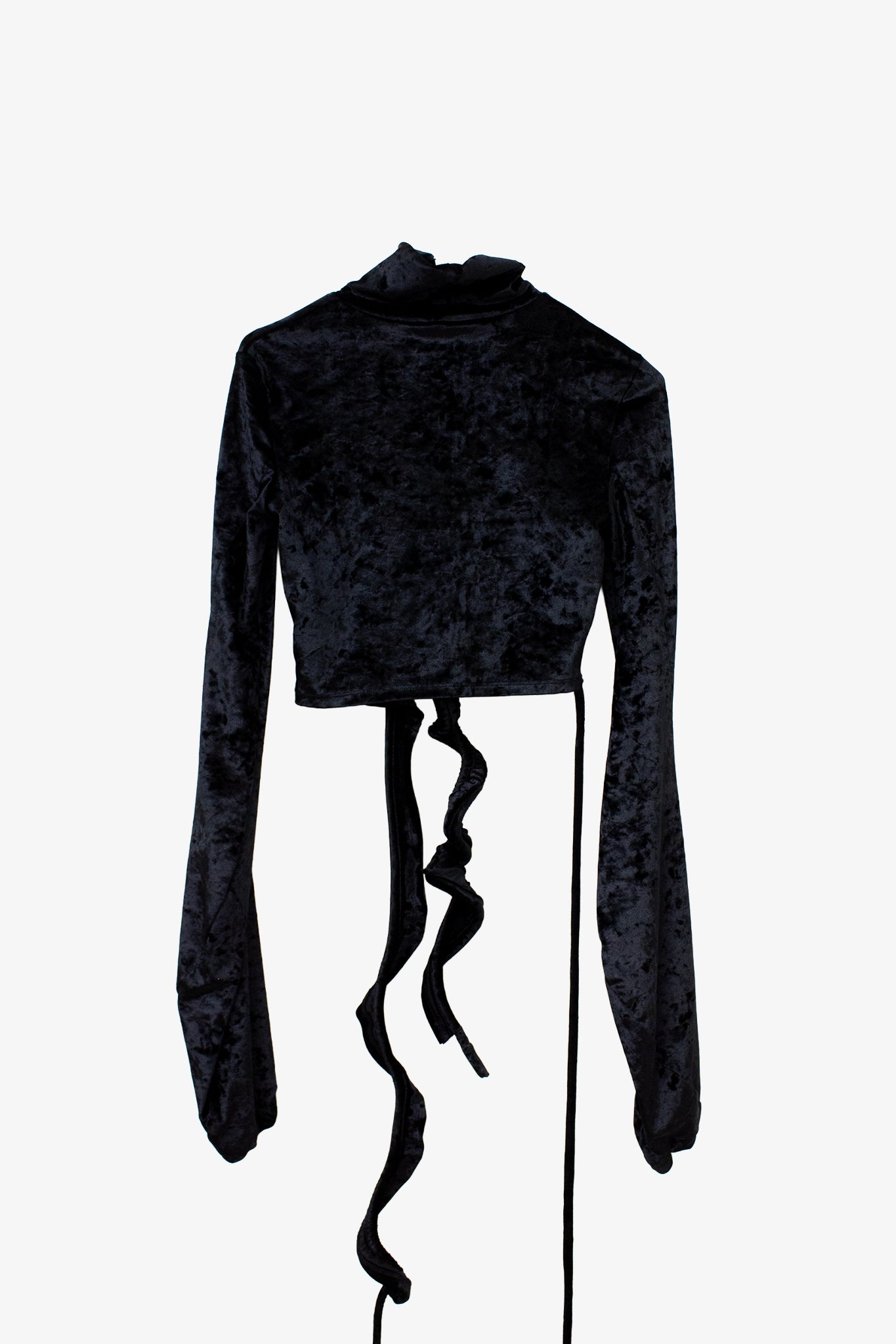 Ottolinger zwarte velvet cropped wrap-around longsleeve