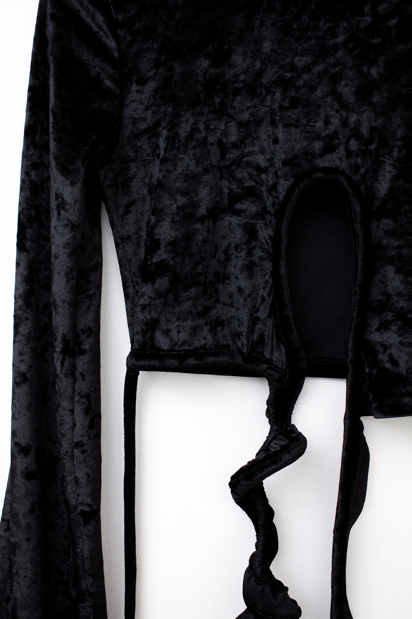 Ottolinger zwarte velvet cropped wrap-around longsleeve