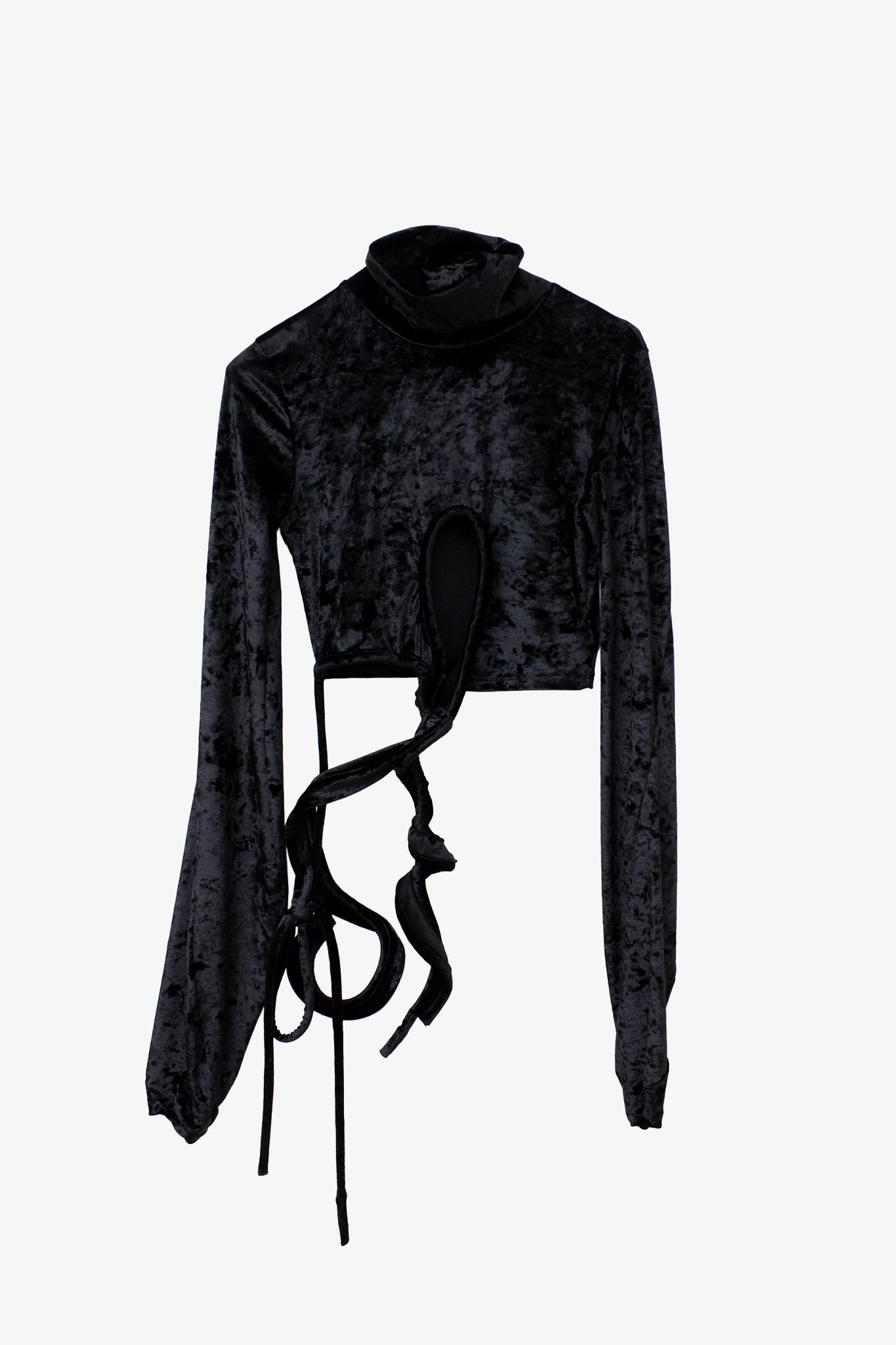 Ottolinger zwarte velvet cropped wrap-around longsleeve