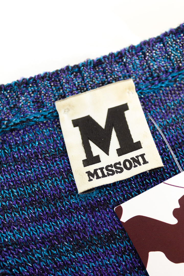 Oversized trui gebreid in verschillende blauw- en paarstinten