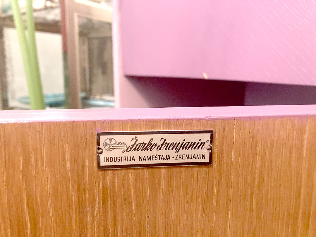 Paarse Joegoslavische vintage highboard Žarko Zrenjanin